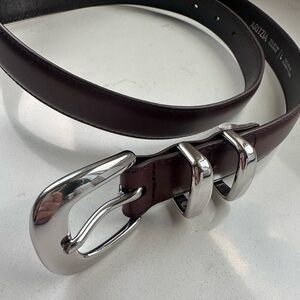 Aritzia Legendary Solid Brass Leather Belt